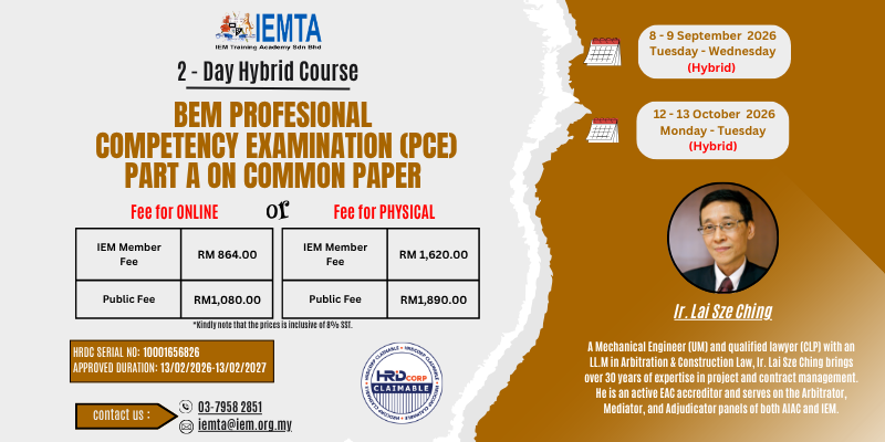 2-Day Course on BEM Professional Competency Examination (PCE) Part A on Common Paper
