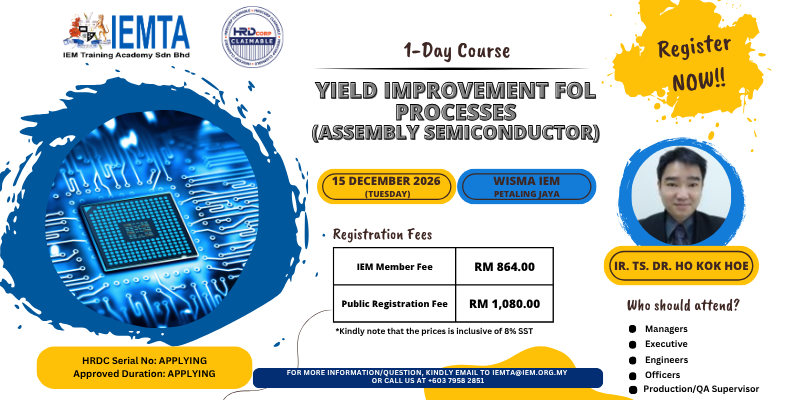 1-Day Course on Yield Improvement for FOL Processes (Assembly Semiconductor)